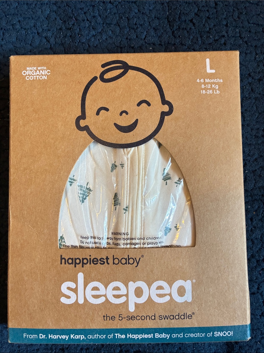 New Happiest Baby Snoo Sack - Cream/green